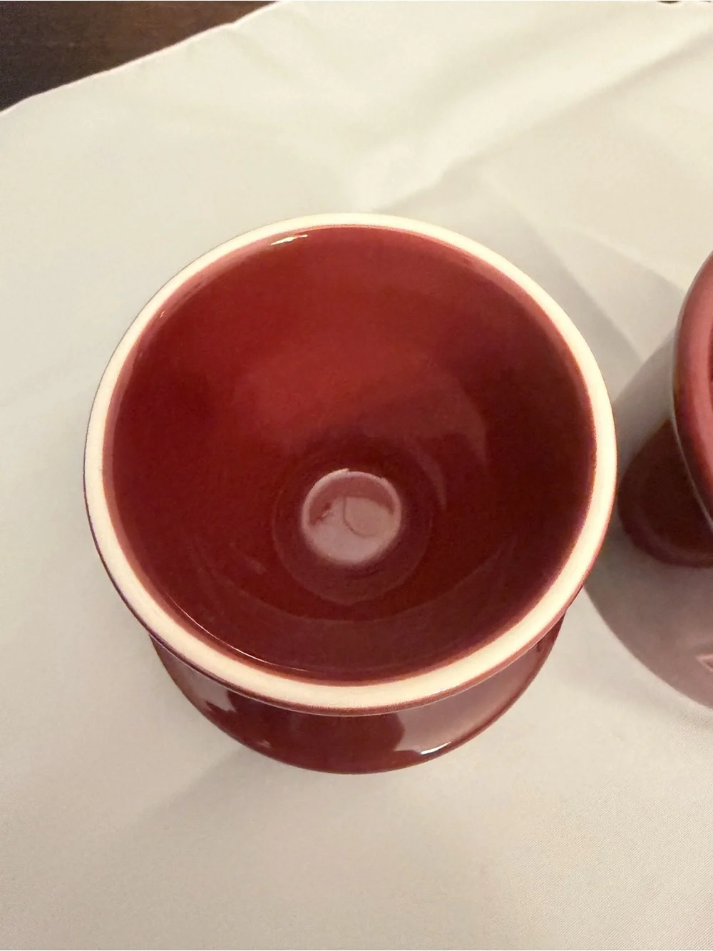 L. Tremain Beurre French Ceramic Butter Bell Crock Burgundy Red NWOT Unused